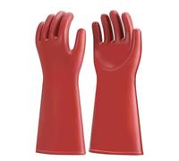 Candeon Guantes Electricista Aislante, Class 00 12000V Guantes Aislantes Dieléctricos Electricos Alta Tension, Impermeables Guante De Trabajo De Goma Protección Electricistas, Tallas Generales, Rojos
