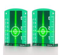 Candeon Placa Objetivo láser, 2 Piezas Tarjeta Laser Verde magnético Nivel Con reflectores, placa Láser de Línea Cruzada para Mejore la visibilidad de las líneas deláser, pulgadas/centímetros