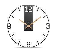 Cander Berlin BENTJA XXL Vintage Wall Clock Silent 19.7 Inch Metal Wooden Hands Without Ticking Noises Large Modern Black Living Room Kitchen