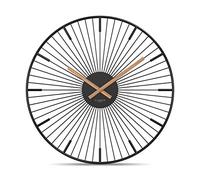 Cander Berlin BROR Reloj de Pared silencioso de 33 cm, Metal, manecillas de Madera, sin Ruido de tictac, Moderno, Negro, salón, Cocina, Vintage