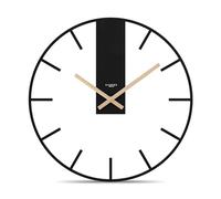 Cander Berlin Juna XXL Reloj de Pared Vintage silencioso, 40 cm, Tablero de Fibra de Densidad Media, Puntero de Madera, sin Ruido de tictac, Grande, Moderno, Negro, salón, Cocina