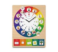 Cander Berlin MNU 11835 R - Reloj de pared para niños (silencioso, 40 x 30 cm, imágenes magnéticas, para habitación de los niños, analógico, sin tictac, para niños y niñas)