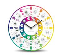 Cander Berlin MNU 11930 K Reloj de pared silencioso con fotos magnéticas, 30 cm, para habitación infantil, reloj de aprendizaje, analógico, sin tictac, para niñas y niños