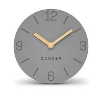 Cander Berlin MNU 2615 H - Reloj de Mesa (Funciona con Pilas, sin Ruido de tictac, analógico, Moderno, con manecillas de Madera MDF, 15 cm), Color Gris