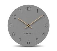 Cander Berlin MNU 2622 N - Reloj de pared silencioso (22 cm, sin ruido de tictac, analógico, para salón, moderno, vintage, manecillas de madera), color gris