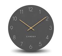 Cander Berlin MNU 2630 A Reloj de pared silencioso sin tictac, 30 cm, analógico, salón, cocina, moderno, vintage, color gris