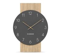 Cander Berlin MNU 2630 B - Reloj de pared silencioso (41 cm, sin ruido de tictac, para salón, moderno, vintage, manecillas de madera), color gris