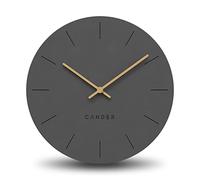 Cander Berlin MNU 2630 G - Reloj de pared (tablero de fibra de densidad media, silencioso, sin ruido de tictac, 30 cm, analógico, para salón, moderno, vintage, color gris antracita)