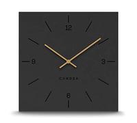 Cander Berlin MNU 2630 Q - Reloj de pared (tablero de fibra de densidad media, silencioso, sin ruido de tictac, 30 cm), diseño cuadrado, diseño vintage, color negro