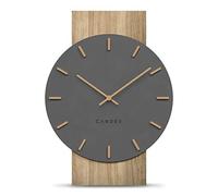 Cander Berlin MNU 2630 Z Reloj de Pared silencioso 41 cm sin Ruido de tictac Salón Moderno Vintage Gris Negro Manecillas Madera