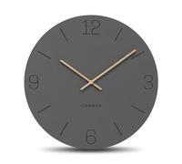 Cander Berlin MNU 2640 D XXL - Reloj de pared (40 cm, silencioso, sin ruido de tictac, analógico, moderno, vintage, manecillas de madera, tamaño grande), color gris