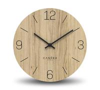 Cander Berlin MNU 2725 D Reloj de Pared de Madera silencioso 25 cm Moderno Chapa de Roble Vintage sin Ruido de tictac Cocina salón analógico
