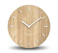 Cander Berlin MNU 2730 B Reloj de pared silencioso de madera, 30 cm, moderno, chapa de roble, sin ruido de tictac, cocina, salón, analógico, vintage