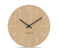 Cander Berlin MNU 2730 E Reloj de pared de madera, 28 cm, silencioso, moderno, chapa de roble, vintage, sin ruido de tictac, analógico, silencioso