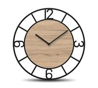 Cander Berlin MNU 2750 Z XXL - Reloj de pared de madera (50 cm, silencioso, aspecto de madera, sin tictac, cocina, salón, analógico, vintage