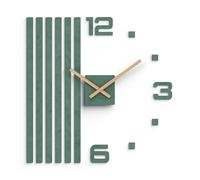 Cander Berlin MNU 2760 U XXL - Reloj de pared silencioso (60 cm, con manecillas de madera, analógico, sin tictac), color verde