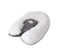 CANDIDE - Cojín de lactancia y embarazo multifuncional, 3 en 1, multirelax, patentado, balancín, 3-9 kg, funda extraíble, microperlas (gris/estrellas)