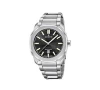 Candino Swiss Reloj Hombre Analógico de Acero Inoxidable 316l Plateado | Movimiento de Cuarzo, Calendario, Cristal Zafiro de Alta Resistencia, Resistente al Agua 10 ATM C4754/4 Icon, Esfera Negra