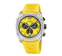 Candino Swiss Reloj Hombre Analógico de Caucho Amarillo | Movimiento de Cuarzo, Cronógrafo, Calendario, Cristal Zafiro de Alta Resistencia, Resistente al Agua 10 ATM C4774/1 Icon