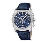Candino Swiss Reloj Hombre Analógico de Cuero Azul - Movimiento de Cuarzo - Cronógrafo - Calendario - Cristal Zafiro de Alta Resistencia - Resistente al Agua 10 ATM Elegante C4747/2 Icon