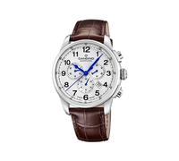 Candino Swiss Reloj Hombre Analógico de Cuero Marrón - Cuarzo - Cronógrafo - Calendario - Cristal Zafiro de Alta Resistencia - Resistente al Agua 10 ATM Elegante C4745/1 Gents Chrono Timeless