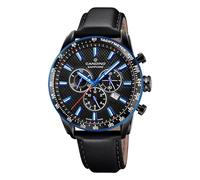 Candino Swiss Reloj Hombre Analógico de Cuero Negro | Cronógrafo, Calendario, Cristal Zafiro de Alta Resistencia, Resistente al Agua 10 ATM Elegante C4759/4 Gents Chrono Timeless