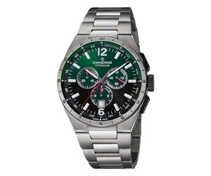 Candino Swiss Reloj Hombre Analógico de Titanio Gris | Movimiento de Cuarzo, Calendario, Cristal Zafiro de Alta Resistencia, Resistente al Agua 10 ATM C4603/N Titanium