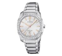 Candino Swiss Reloj Mujer Analógico de Acero Inoxidable 316l Plateado - Movimiento de Cuarzo - Cristal de Zafiro de Alta Resistencia - Resistente al Agua 5 ATM - Calendario C4756/1 - Icon