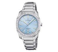 Candino Swiss Reloj Mujer Analógico de Acero Inoxidable 316l Plateado - Movimiento de Cuarzo - Cristal de Zafiro de Alta Resistencia - Resistente al Agua 5 ATM - Calendario C4756/3 - Icon