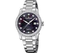 Candino Swiss Reloj Mujer Analógico de Acero Inoxidable 316l Plateado - Movimiento de Cuarzo - Cristal de Zafiro de Alta Resistencia - Resistente al Agua 5 ATM - Calendario C4740/5 - Lady Elegance