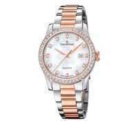 Candino Swiss Reloj Mujer Analógico de Acero Inoxidable 316l Plateado - Movimiento de Cuarzo - Cristal de Zafiro de Alta Resistencia - Resistente al Agua 5 ATM - Calendario C4741/1 - Lady Elegance