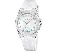 Candino Swiss Reloj Mujer Analógico de Acero Inoxidable y Caucho Blanco | Movimiento de Cuarzo, Cristal de Zafiro de Alta Resistencia, Resistente al Agua 5 ATM C4777/6, Lady Elegance
