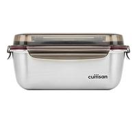 CANDL Cuitisan (Flora) recipiente alimentario hermético de acero inoxidable, tapa con clip con muñeca, rectangular, apto para microondas + horno, EC7-SSH02, (26,3cm x 20,0cm x 12,0cm / 2800ml)