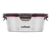 CANDL Cuitisan (Flora) Recipiente hermético de Acero Inoxidable con Tapa de Clip, Apto para microondas y Horno, Recipiente para Alimentos, EC7-SR05, Redondo (Ø15,4cm x 9,3cm / 640ml)