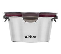 CANDL Cuitisan (Flora) Recipiente hermético de Acero Inoxidable con Tapa de Clip, Apto para microondas y Horno, Recipiente para Alimentos, EC7-SR04, Redondo (Ø12,5cm x 7,1cm / 410ml)