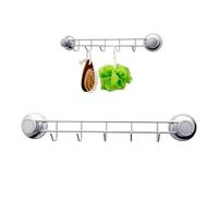 CandL Spiderloc Armario con 5 Ganchos, Sistema de ventosas Patentado, Toallas, Chaquetas,Bolsas,baño,Cocina,Pasillo,sin taladrar ni Pegar, Azulejos/Vidrio/Metal,5 kg Capacidad de Carga,Plata,GS-3001B