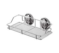 CandL Spiderloc cesta de almacenamiento, sistema patentado de ventosas, organización, almacenamiento, baño, cocina, sin taladrar/pegar, azulejos/vidrio/metal, 5 kg capacidad de carga,plata,GS-3017B