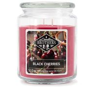 Candle-Brothers Vela perfumada grande en tarro de cristal con tapa, cereza negra, vela perfumada de cereza, vela de 2 mechas, larga duración, regalo para mujeres