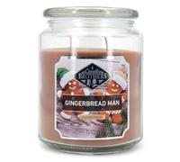 Candle-Brothers Vela perfumada grande en tarro de cristal, Gingerbread Man, vela perfumada de Navidad, larga duración (100 h), regalo para Navidad