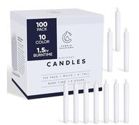 Candle Charisma 100 velas blancas de hechizos - Velas de parafina sin perfume de 4 pulgadas, sin humo y sin goteo, velas de colores, largo tiempo de combustión de 0.43 pulgadas de grosor, velas