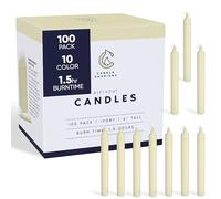Candle Charisma 100 velas de hechizo marfil - Velas de parafina sin perfume de 4 pulgadas, sin humo y sin goteo, velas de colores, velas de larga duración de 0.43 pulgadas de grosor para rituales,
