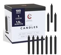 Candle Charisma 100 velas de hechizos negros - Velas de parafina sin perfume de 4 pulgadas, sin humo y sin goteo, velas de colores, largo tiempo de combustión, velas cónicas de 0.43 pulgadas de grosor