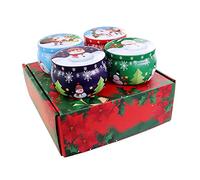 Candle Christmas Scented Candles Gift Set Aromatic Candle, Aromatherapy Candles 4 Tins, Suitable for Christmas, Home Party, Festival,Celebration, Best Gifts for Women Xmas Gift Set (Christmas)