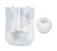 Candle Holder Mold, Bunny Shaped Casting Form - Easy Release DIY Mold For Crafting | Silicone Material With Flexible Design, Reusable Mould Suited Plaster Resin Soap Chocolate Jelly Dessert