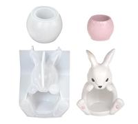 Candle Holder Mold - Bunny Theme Easy Release Mould | Easter Silicone Craft Tool with Build, Flexible Design & Non-Stick for Plaster, Epoxy, Resin, Soap, Chocolate, Jelly, Dessert, Kid