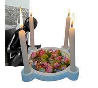 Candle Holder Mold - Round Casting Mould for Taper Candles, Handmade Epoxy with Easy Release, Crafting & Decoration Tool for Home Arts Crafts Party Family, Resin 6.61x6.61x1.06 Inches