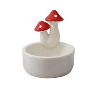 Candle Holder, Mushroom Ceramic Decor, Cute Aromatherapy Diffuser Ornament, White Red Mushroom Hat Design, Wedding Party Table Accent, Sturdy, for Bedroom Farmhouse Room Gift