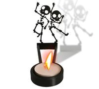 Candle Holder - Shadow Caster | Caster Spooky Ghost Holder | Creepy Metal Art Work, Desk Ornament, Black Gothic Table Centerpiece for Halloween Parties