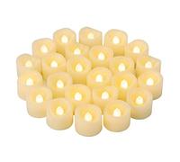 CANDLE IDEA 24 velas votivas LED de plástico parpadeantes sin llama a granel funcionan con pilas/parpadeantes eléctricas pequeñas velas de té brillantes para decoración de linternas de Navidad de