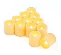CANDLE IDEA Paquete de 12 velas de té LED parpadeantes a pilas, sin llama, velas falsas eléctricas votivas para bodas, celebraciones de festivales, fiestas, Halloween y decoración de Navidad (blanco